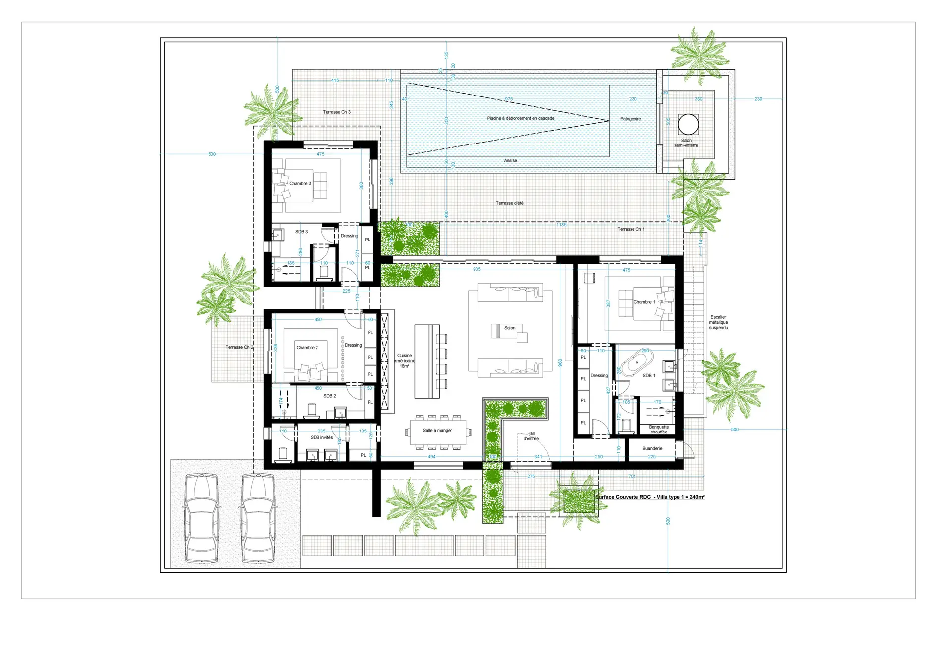 Plan villa Menara